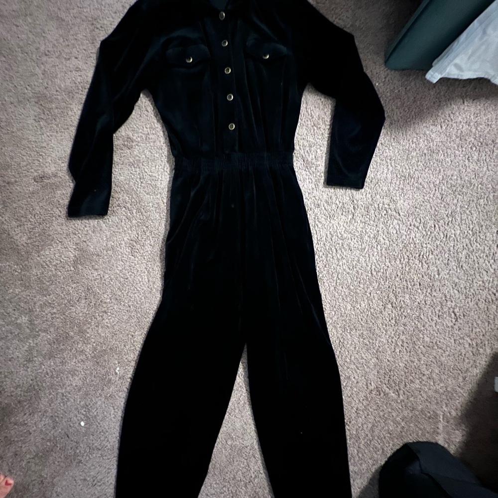 Vintage Velvet Black Jumpsuit